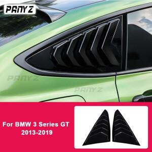 BMW 호환 3 시리즈 GT F34 2013- 자동차 액세서리 후면 삼각형 창 장식 탄소 섬유 스타일 블라인드 블랙 AB