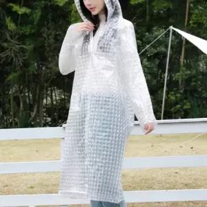 체크 격자 레인코트 여행 휴대용 판초 방수