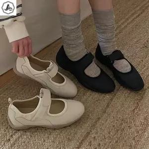 [애슬릿] 메리제인 스니커즈 발편한 찍찍이 벨크로 발레코어 단화