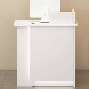 LED 조명이 있는 리셉션 데스크 프론트 카운터 잠금식 서랍이 룸 테이블 및 캐비닛 모던 리테일 화이트