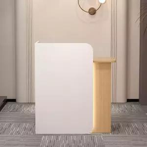 리셉션 데스크 잠금 서랍이 있는 L자형 계산대 프론트 룸 테이블 모던 리테일 카운터 스몰 홈 오피스 로비