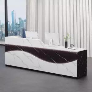 수납공간이 있는 모던 뷰티 살롱 접수대 부드러운 조명이 스타일리시한 카운터 테이블 1m 소규모 비즈니스