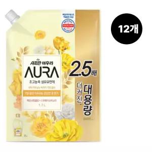 샤프란 아우라 섬유유연제 미드나잇골드 1.7L 12개