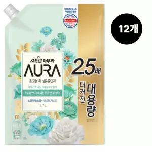 샤프란 아우라 섬유유연제 스모키머스크 1.7L 12개