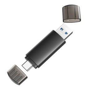 [미국배송] 128GB USB C 플래시 드라이브 듀얼 3.1 타입 + 스마트폰 태블릿 컴퓨터 MAC 아이폰호환 15 블랙용 휴대용 2IN1 USBC 엄지