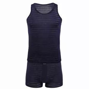 [롯데백화점]비비안 모던시크 아이스쿨 인견 남성 런닝&사각팬티 세트 CP1521 CP1521C