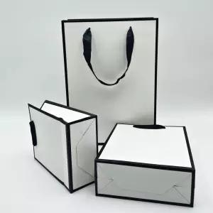 고급 프레임 종이 쇼핑백 화이트 대형 10P