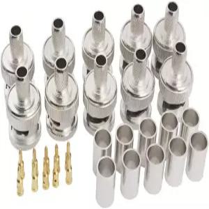 Eifagur BNC 남성용 Q9 플러그 크림프 RG8 미니 LMR240 50옴 동축 케이블 스트레이트 RF 어댑터 커넥터 팩