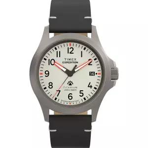 Timex 남성용 익스페디션 필드 포스트 38mm 시계, 블랙/티타늄/그레이, 컨템포러리