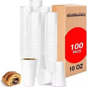 커피 차가운 음료 기타 뜨거운 위한 가벼운 단열 폼 컵 10온스 스톡호메리 - 파티 피크닉 바비큐 여행