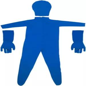 블루 스크린 크로마키 바디수트 보이지 않는 효과 배경 크로마 키잉 남성복 사진 촬영용 장갑 포함 비디오