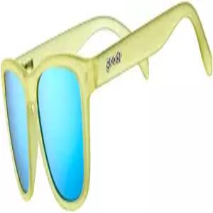 좋은 스웨덴 미트볼 행오버 편광 선글라스 중형 OG 파란색 거울 반사 렌즈가 있는 노란색 반투명 프레임