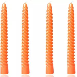 4개의 10인치 가을 오렌지 테이퍼 양초 결혼식 생일 파티 크리스마스 및 봄 홈 장식 저녁 할로윈을 위한