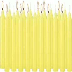 크리스마스 가정 결혼식 의식 기도 생일 명상 제단 파티 및 장식용 테이퍼 캔들 노란색-4 20인치