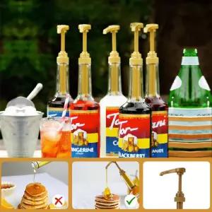 6Pcs 커피 시럽 펌프 10CC 드립 없음 프레스 샤워 젤 액체 디스펜서 750ml 주스 병 주방 가제트