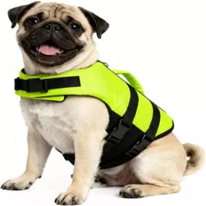 소형견부터 대형견까지 위한 LESYPET 반려견 구명조끼 D-링 목줄이 달린 반사형 수영 조끼 보트 고부동