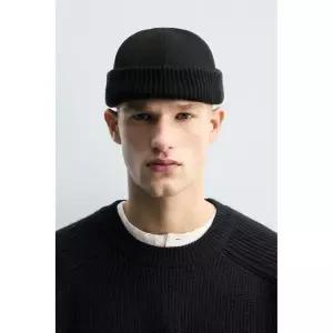 ZARA 콤비 쇼트 비니 - 블랙