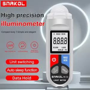SNAKOL 럭스미터 디지털 조도계 LCD 포켓 라이트 럭스/FC 측정기 센서 포토미터