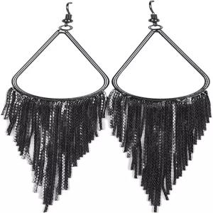 비지브 1920년대 롱 드롭 태슬 귀걸이 20년대 플래퍼 주얼리 코스튬 액세서리