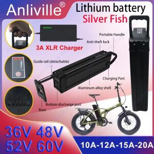 실버피쉬 36V/48V/52V/60V 10Ah 20A 탈착식 리튬 배터리 팩 내장 BMS 250W-1800W 접이식 전동 이륜차용