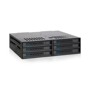 ICY DOK 6 Bay 2.5 u201D SATA HDD / SSD 핫 스왑 도구가 필요 없는 백플레인 인클로저, 듀얼 냉각 팬 포함 5.25 | ExpressCage MB326SP-B