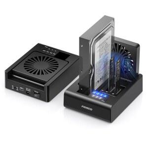 피데코 M.2 NVMe SSD 클론 및 복제기, 2.5인치 /3.5인치 SATA HDD용 3-Bay 하드 드라이브 도크, 접이식 냉각 팬이 있는 리더, 궁극의 방열, 도구 사용 없음
