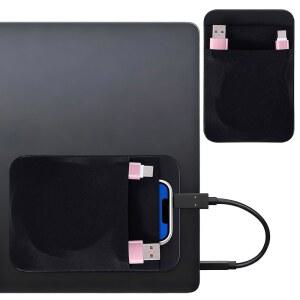 대부분의 노트북 외장 솔리드 스테이트 드라이브 마우스 USB 케이블을 위한 재사용 가능한 접착식 SSD 하드 휴대용 케이스 컴퓨터 액세서리 파우치 홀더가 있는 파우치에 슬리브 2포켓 스틱 부착