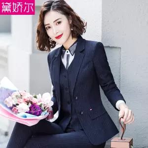 여성 면접 정장세트 자켓 블록 스트라이프 퍼즐 여자 세트 스커트