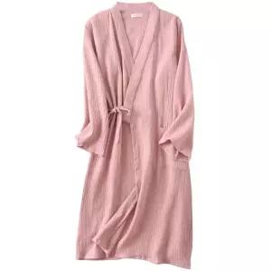 샤워가운 로브 호텔 v 00 골프 웨딩 솔리드 커플 잠옷 긴팔 거즈 목욕 넥 기