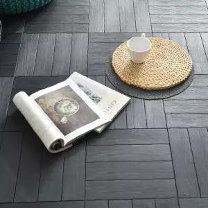 실내 바닥재 헤링본 패턴 조립형 데크 타일 18p 베란다 욕실 현관 인테리어