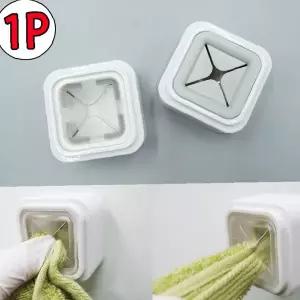 벽부착 사각형 수건걸이 화이트 욕실정리 주방행주 타올 보관 접착식 홀더 공간활용