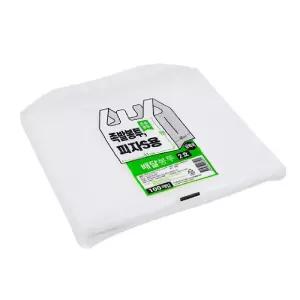 질기고 강한 손잡이 배달 봉지 2호 피자집 분식 테이크아웃 비닐쇼핑봉투 쓰레기 포장 청소용품 흰색