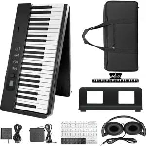 전자 피아노 88 건반 접이식 아름다운 사운드 밴드 패턴 더블 톤 키보드 128 음색 리듬 트레몰로 블루투스