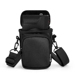 캐논 G7X MARK III / II 디지털 카메라와 호환되는 CASZLUTION 여행용 케이스 - 스트랩이 달린 수납 가방을 운반하는 소형 4K 브이로그 카메라(블랙 케이스만 해당)