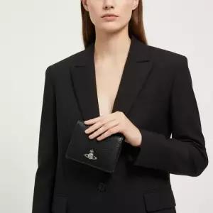 비비안웨스트우드 26SS 블랙 ORB 그레인 빌폴드 반지갑 51150030W S000D N403