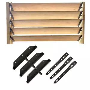블라인드 및 셔터용 루버 하드웨어 시스템, 선블라인드 시스템 브래킷, 최대 11개의 보드를 보관할 수 있는 키트(48피트) 블랙 1