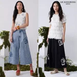 이상봉에디션 26SS 플로럴 큐롯 데님