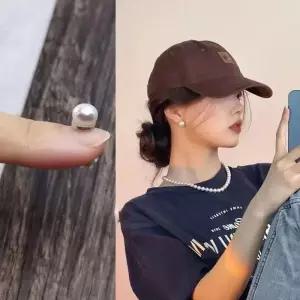 [라일리쥬얼리] Rly 1쌍 자석 진주 귀걸이 귀안뚫는 페이크 피어싱