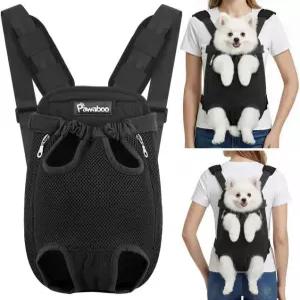 Pawaboo 애완동물 캐리어 백팩 펫 프론트 개 고양이 레그 아웃 여행용 하이킹 캠핑용 이지 핏 소형견 고양이용 여행 가방 2.5-5파운드 S 블랙 S A-Black