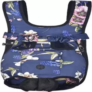 펫몰리코 반려견 캐리어 백팩 조절 가능한 다리-아웃 전면 핸즈프리 반려묘 앞 여행 가방 여행용 하이킹에 적합한 이지핏 (XL 블루 수선화) 6.0 L x 21.0 W 10.5 H