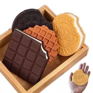 참신한 디저트 모양 미니 노트북 초콜릿 쿠키 디자인 포켓 다이어리 지갑 작은 하드커버 메모장 작업 방수 휴대용 요약 노트 4종 세트