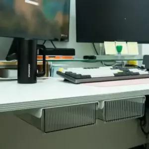 [문구/오피스] 투명 히든 붙이는 책상서랍 중형