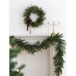 크리스마스대형리스 무장식 형 벽장식 선물 텐트 라이트 분위기 리스 40cm 행잉 트리