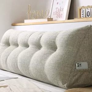 편안한 삼각등받이쿠션 허리쿠션 대형 내추럴리넨 단단한