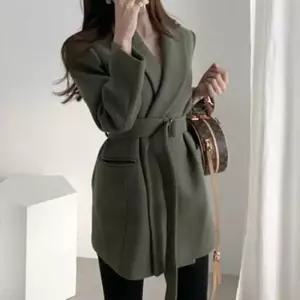 루즈핏트렌치코트 모던 클래식 모직 하프코트 누빔안감 어깨패드 데일리