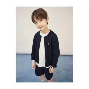 매장정품 [빈폴키즈]집업 자켓 반바지 반소매 3PCS 상하세트 네이비 (B 246521
