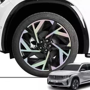 그랑 콜레오스 튜닝 20인치 휠 스티커차량용 홀로그램 블랙 카본 필수용품 휠스티커 휭튜닝 자동차