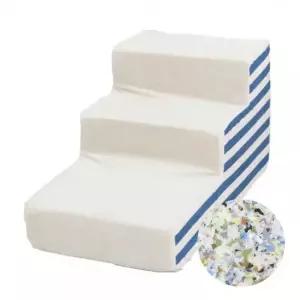 오너클랜 강아지 줄무늬 계단 3단 아이보리 블루 마블 1P 스텝 강아지3단계단 강아지쇼파계단