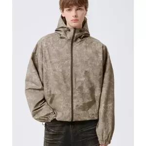 브랜드정품 트릴리온 TRILLION 피그먼트 다잉 후드 집업 윈드브레이커_브라운 157580