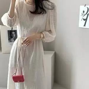 여성 쉬폰 롱 원피스 하객룩 봄 여름 가을 데일리룩 쉬폰원피스
